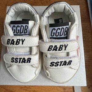 Infant golden goose sneakers with straps and star logo